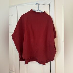 Frank & Eileen Audrey Triple Fleece Capelet in Cranberry, One Size